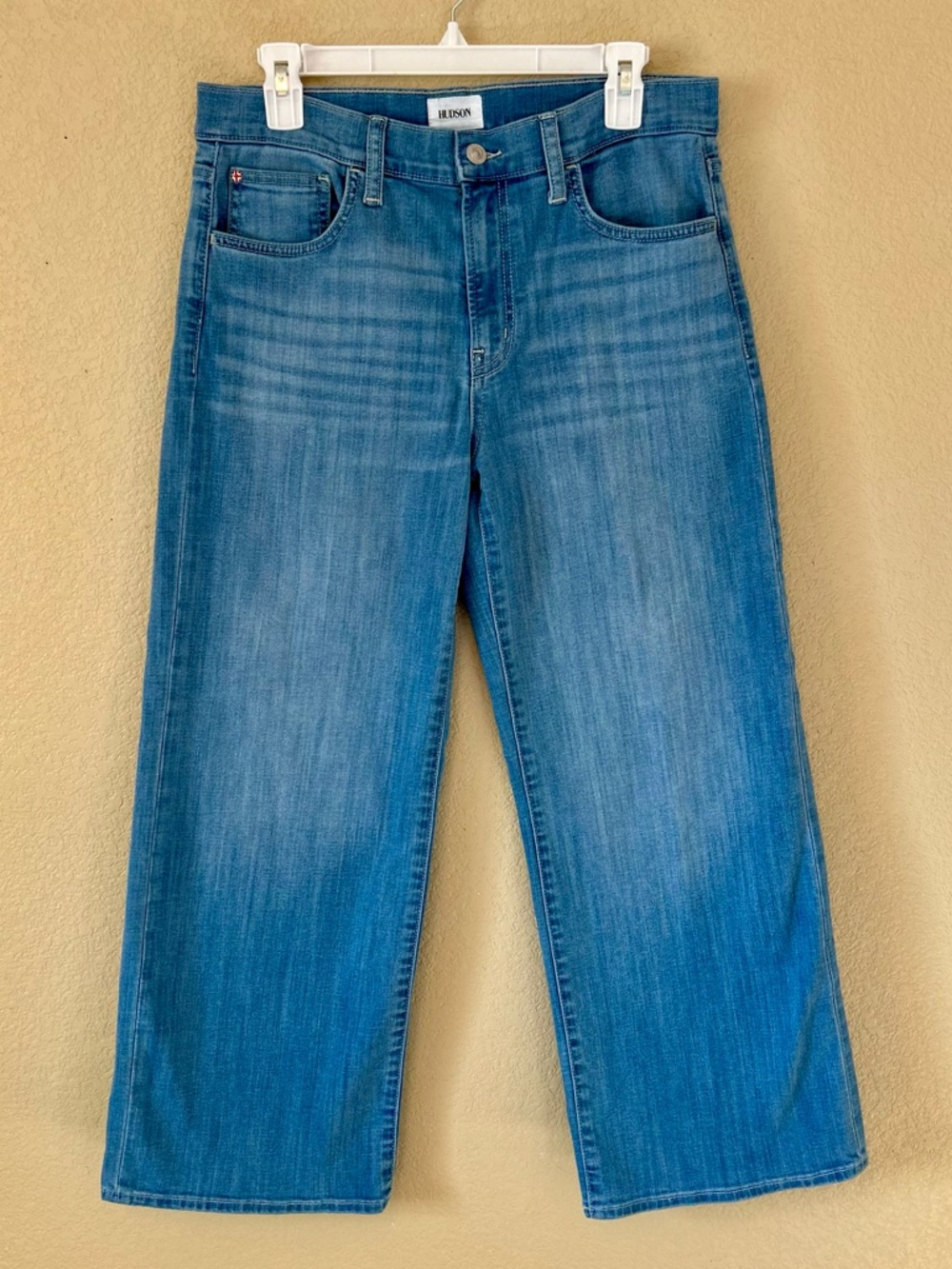 Hudson Rosalie Jeans Medium Blue Wide-Leg High-Rise Ankle Jeans Size 28 - Picture 4 of 10